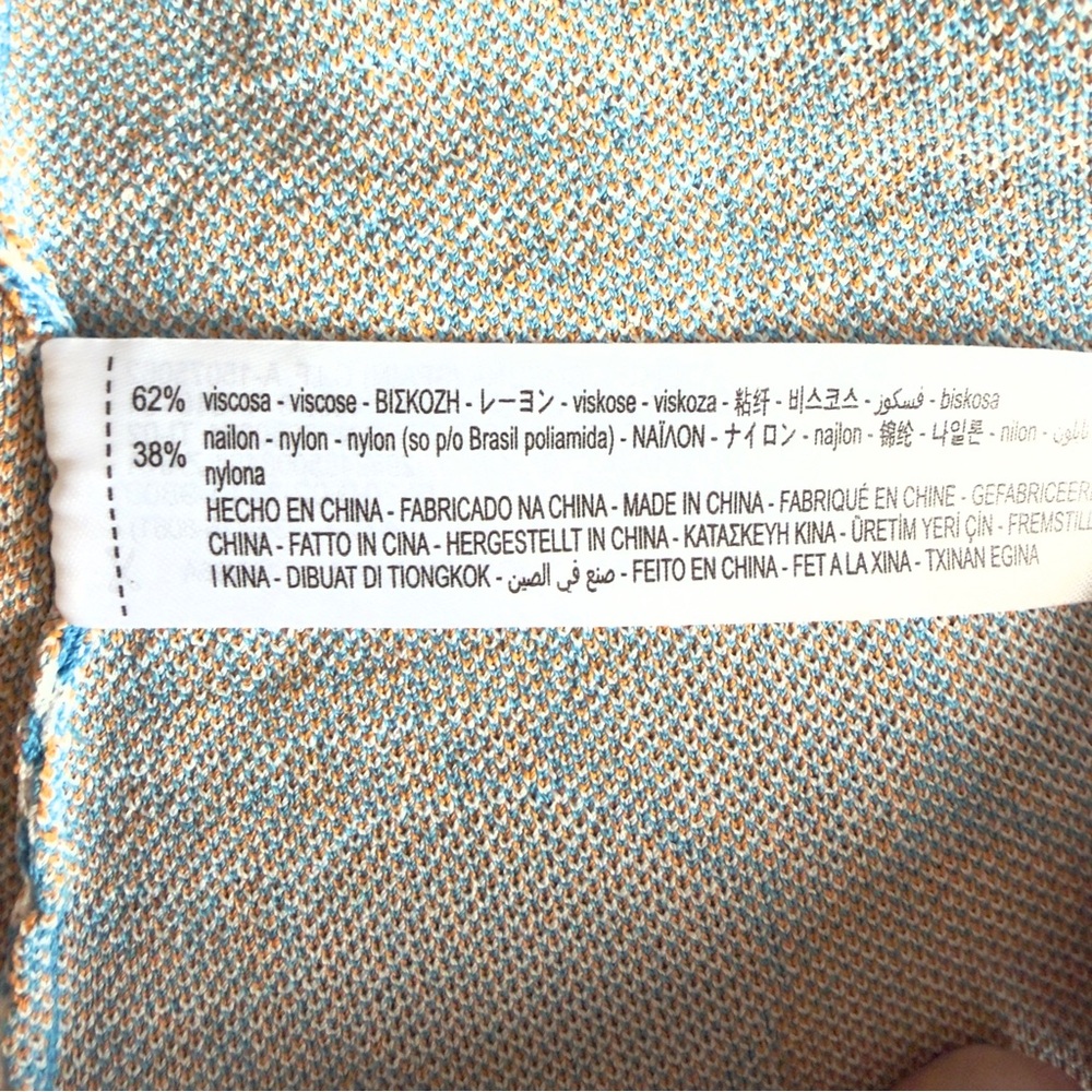 Zara Blue Gingham Daisy Knit Mini Dress Size Large - Picture 12 of 12